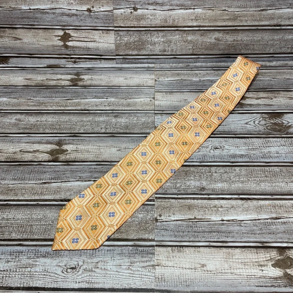 Ermenegildo Zegna Tie Orange and‎ Gold 60in Width 3.5in